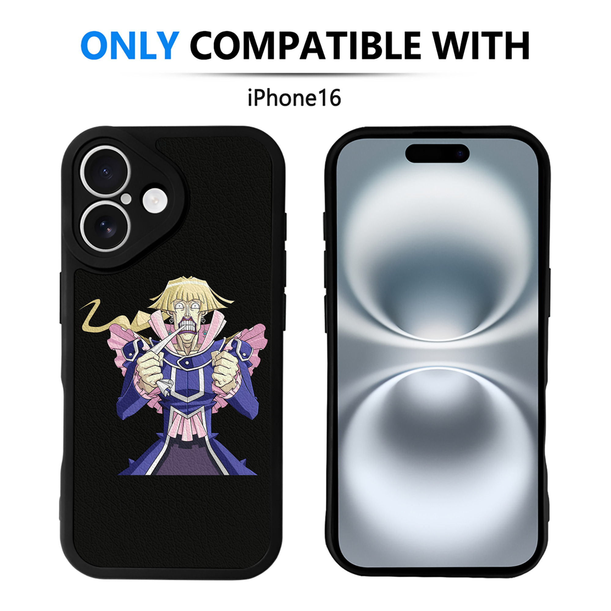 （画像用） 遊☆戯☆王 Yu-Gi-Oh! 【iPhone 16シリーズ対応】シリコンスマホケース（レザー調） 材質：シリコン